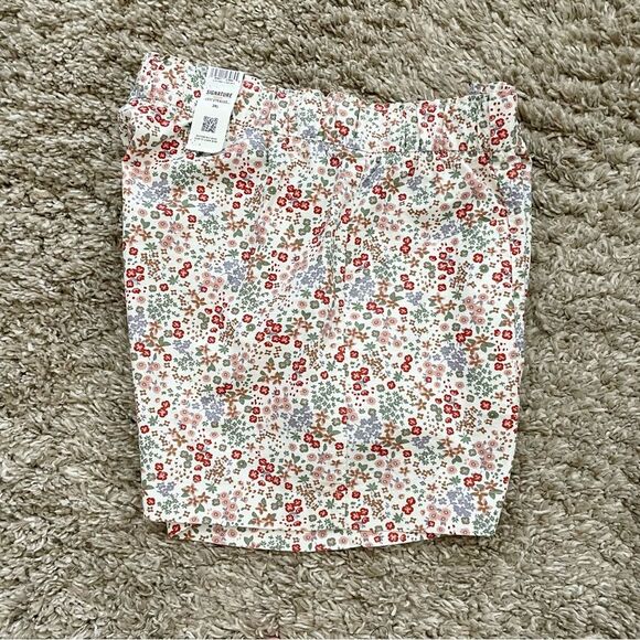 Levi Strauss Ivory Floral Elastic Waist Pull On Shorts With Pockets Sz 3XL - Picture 2 of 11